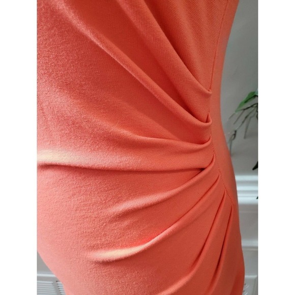 Kenneth Cole Women's Orange Rayon Sleeveless Round Neck Knee Length Dress Size 2 - Picture 4 of 11